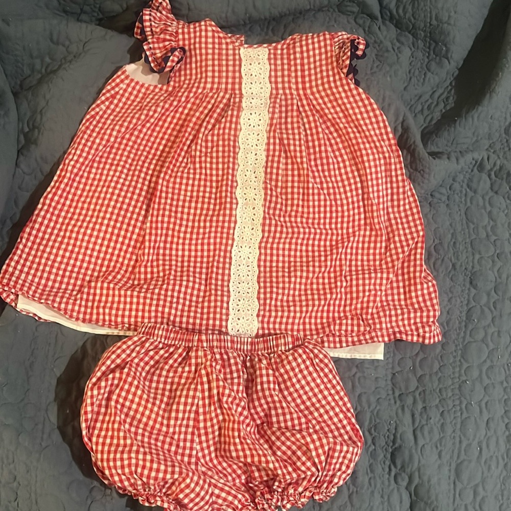 Proper Peony dress romper red white and blue size 2T
